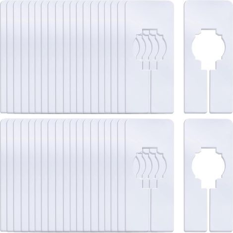 Lot de 20 séparateurs de penderie pour vêtements suspendus en plastique blanc séparateurs de penderie séparateurs de penderie séparateurs avec marqueur (rectangulaire) (1/5)