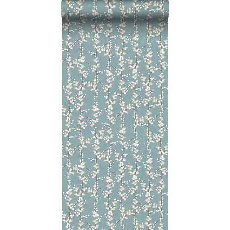 papier peint fleurs bleu gris et blanc - Sanders & Sanders (1/5)