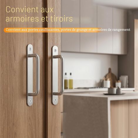 Poignée de Porte de Grange Coulissante en Acier Inox - 2 Pièces 192MM (1/5)