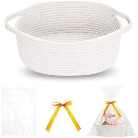 BUNTHAUS Panier Rangement en Corde de Coton Tressé,Panier Table a Langer Bebe,Paniers de Décoration Salle de Bain,Paniers Présentation Cadeau,Boite Organisateur Tressée,Corbeille Rangement Jouet