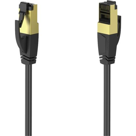 Hama 00200694 RJ45 Netzwerkkabel, Patchkabel CAT 8 S/FTP 5 m Schwarz vergoldete Steckkontakte 1 St. (1/3)