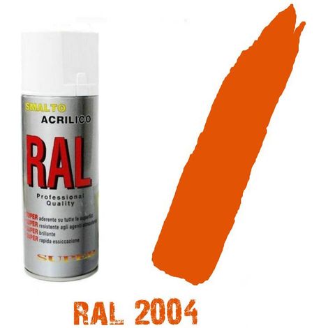 Bomboletta spray arancio ral 2004 acrilico vernice  brillante lucido graffiti