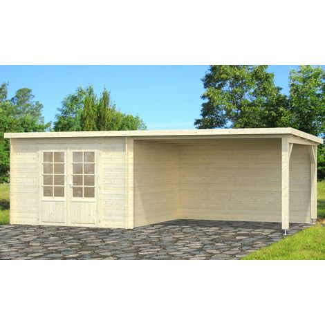 Abri de jardin en bois Ella 8,7+10,0 m2 Naturel (1/4)