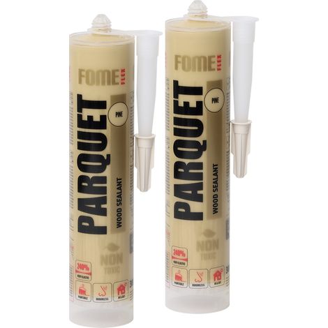 Mastic acrylique bois FOME FLEX Parquet pin – élastique, ponçable et peinturable – jointoiement parquet & plinthes – intérieur – Lot de 2 (1/5)