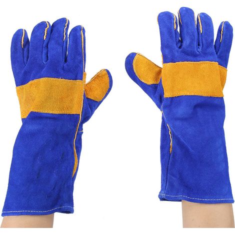 Gants de soudage en cuir de vachette résistant aux hautes températures pour l'entretien des espaces verts et des entrepôts (1/5)