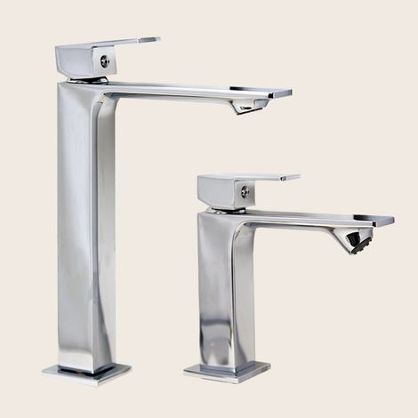 Exagonshop Coppia rubinetti lavabo alto per ciotola e bidet cromo