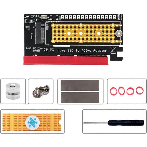 SSD-Karte M.2 NVMe auf PCIEX4 Erweiterungskarte für M für Key Transfer mit Kühlkörper