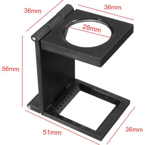 Serbia – Loupe de table pliable 10x – Alliage de zinc et verre optique – Pour horlogerie, bijouterie, travaux de précision (1/5)