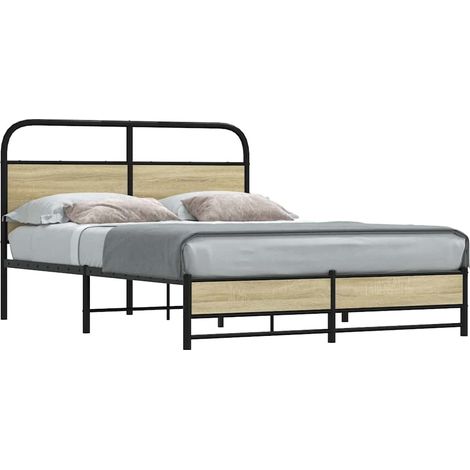 Bettgestell ohne Matratze 135x190 cm Sonoma-Eiche Holzwerkstoff