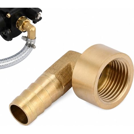 Raccord cannelé en laiton coudé pour tuyau G1/2, 12 mm, adaptateur fileté femelle (1/5)