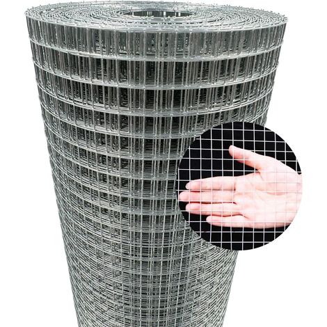 Grille anti-taupe 1 m x 10 m, grillage pour volière 12,7 mm x 12,7 mm, grillage métallique galvanisé, grille métallique pour lapins, 0,7 mm (1/5)