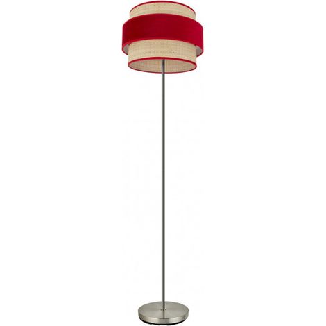 FABRILAMP Boden De Salon Reyes 1xe27 Nickel/natur-rot 160x40x40 cm