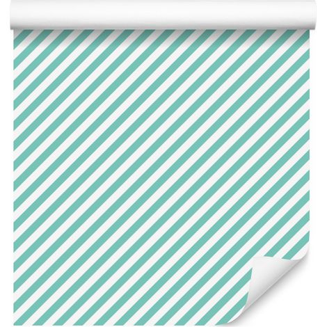 Carta da parati a righe color menta, sfondo color menta per soggiorno e camera da letto 50x1000 cm (1/5)