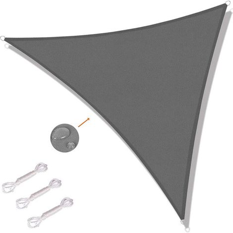 Voile d'ombrage triangulaire imperméable pour jardin extérieur-2.42.42.4m, gris, 1pc (1/3)
