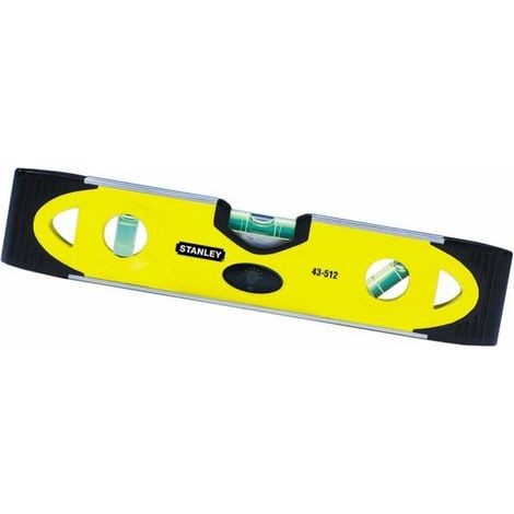 Stanley – Niveau à bulle torpédos magnétique 0.2m – Précision ±1mm – 3 bulles anti-choc – Aluminium jaune