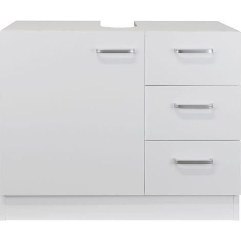 Waschbeckenunterschrank "Knut" polarweiß matt 3 Schubladen 63x30x54cm