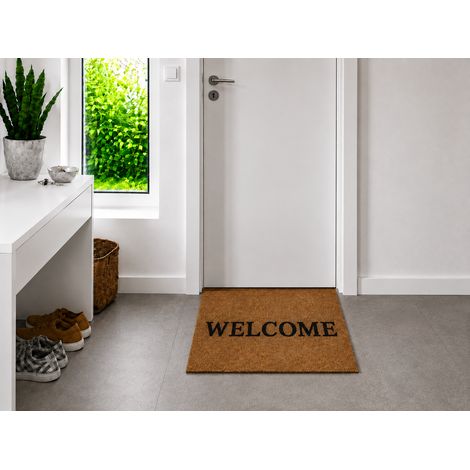 Kokos-Fußmatte - "Welcome" - 50 x 80 cm - Rutschfest, staubfrei & effektiver Schmutzabrieb (1/5)