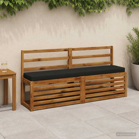 vidaXL Cojines para banco de 2 piezas VUGHT 2 pcs 100% Poliéster Negro (1/5)
