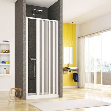 Box doccia nicchia 90cm con anta ad apertura laterale a soffietto in PVC Teti (1/3)