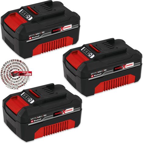Einhell 3 X 4.0Ah 18V Battery Power X-Change PXC Rechargeable Dust Resistant LED (1/5)