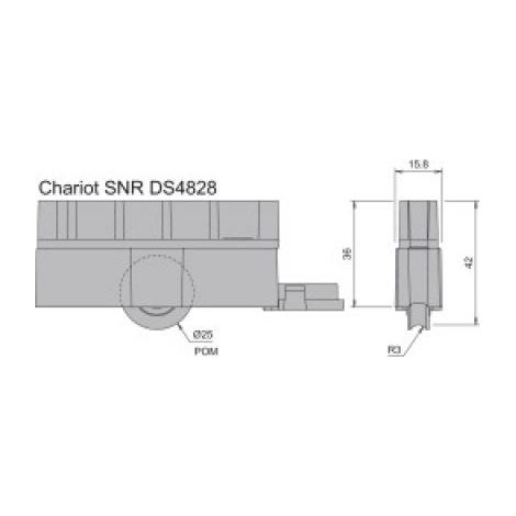 Chariot pour châssis coulissant PVC double réglable type 4807 - LA CROISÉE DS (1/5)