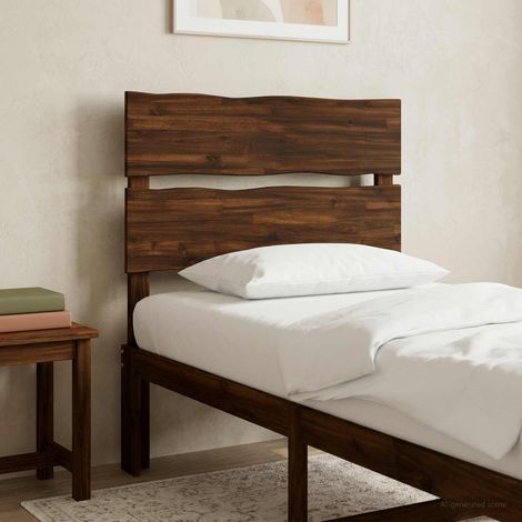 vidaXL Tête de lit en bois brut ROSTOCK Marron foncé 90 cm (1/5)