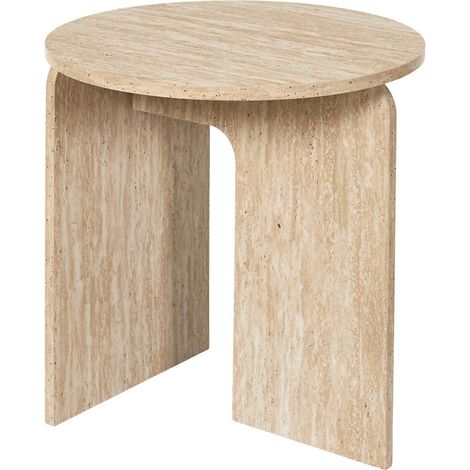 Table d'appoint ronde effet travertin grand format PIETRA