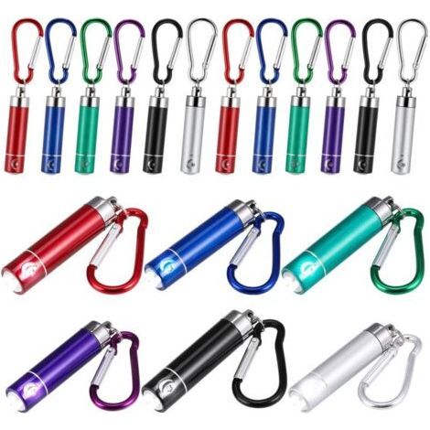 18Mini flashlight set – With key ring – 6Assorted colors, aluminum (1/5)