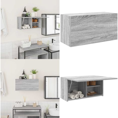 vidaXL Armoire murale de bain sonoma gris 60x25x30cm bois d'ingénierie (1/5)
