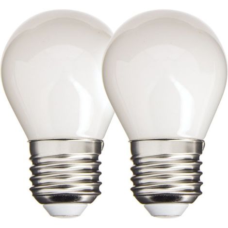 Xanlite – Lot de 2 ampoules LED P45 opaque E27 – 470 lumens – Équivalence 40W – Température 2700K – Blanc chaud – Durée de vie 15000h (1/4)