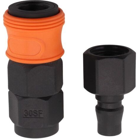 Zubehörset für pneumatische Luftkompressoren aus Kunststoff und Stahl mit Schnellkupplung Typ C - Orange (PF+SF-30)