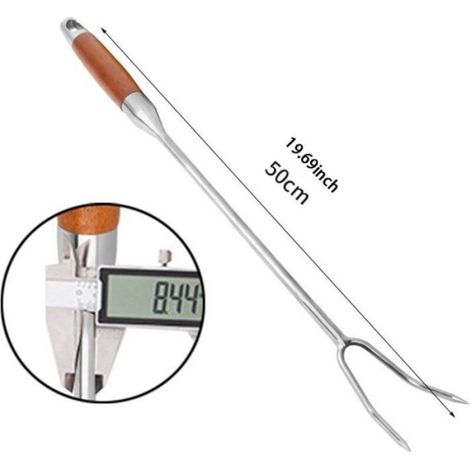 Fourchette à viande en acier inoxydable, fourchette à découper la viande, outil de cuisine professionnel à double fourchette (1/5)