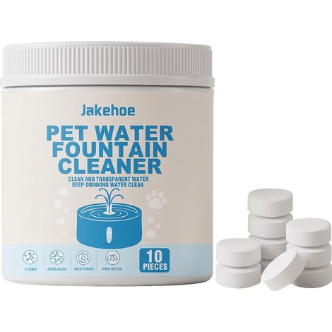 JAKEHOE Nettoyant pour fontaines à eau pour animaux, formule douce pour usage domestique, fontaines à eau pour chats et chiens, 10 pièces (1/5)