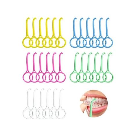 30 Pcs Outil de Suppression D'Aligner, Dissolvant D'appareil Dentaire Outil de Retrait d'Appareils Invisibles Portable Extracteur Orthodontique, Aligner Removal Tool (5 Colors) (1/5)