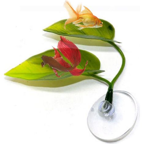 Artificial Leaf Bed Aquarium Accessories Fish Tank Decoration Powerful Sucker Betta Fish Rest Leaf
