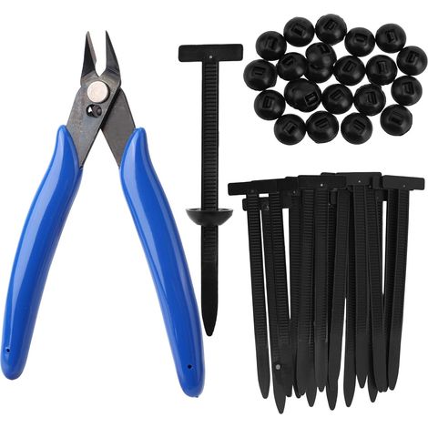100pcs Colliers de Serrage pour Automobiles, Serre-Câbles en Nylon Autobloquants Universels avec Pince Diagonale Boucle et Goupille Fermeture Éclair Clips pour Réparation Automobile (1/5)