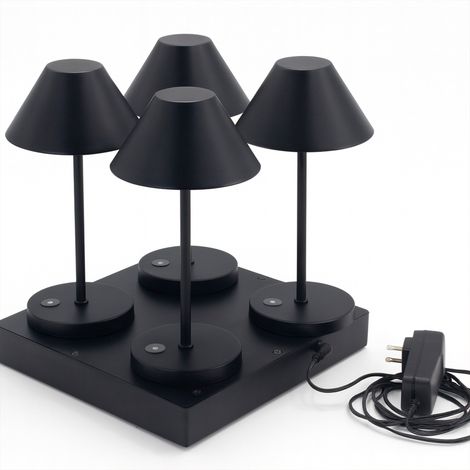 Juego de 4 lámparas de mesa con bandeja de carga H26CM NAOMI