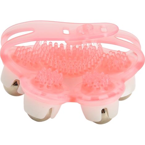 Rouleau de Massage Manuel 5 Billes - Rotation 360° pour Femmes, Utilisation à Domicile, Rose (1/5)
