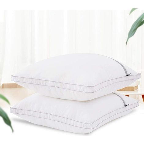 Lot de 2 oreillers 60x60 cm – Volumineux en microfibre – Enveloppe en polyester douce – Antiacarien et hypoallergénique