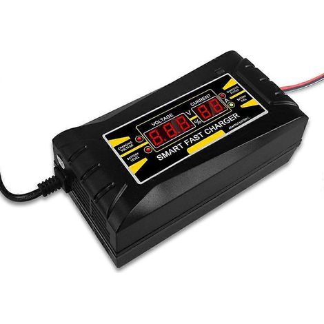Vollautomatisches Autobatterieladegerät 110V/240V auf 12V 6A, intelligentes Schnellladen für Nass- und Trockenbatterien