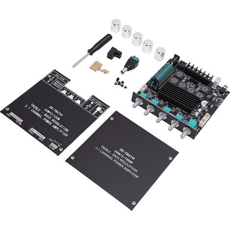 Module amplificateur Bluetooth 2.1 canaux compatible avec la puce TPA3116D2, carte d'amplification audio avec subwoofer 50 W x 2 + 100 W (1/5)