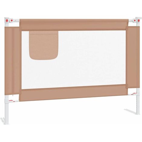 Barrière de sécurité de lit enfant Barrière de protection Taupe 90x25 cm Tissu CFW97300 (1/5)