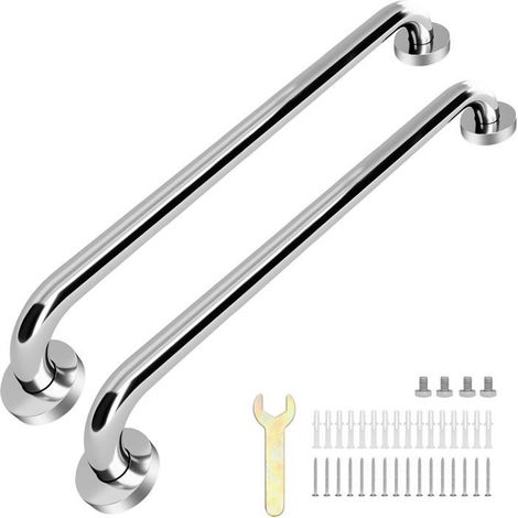 Barre de sécurité pour salle de bain Lot de 2 Acier inoxydable Supporte jusqu'à 225 kg Douche et baignoire (1/5)