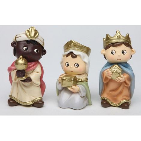 FIGURAS DE REYES MAGOS PARA BELÉN REDONDITOS 9CM