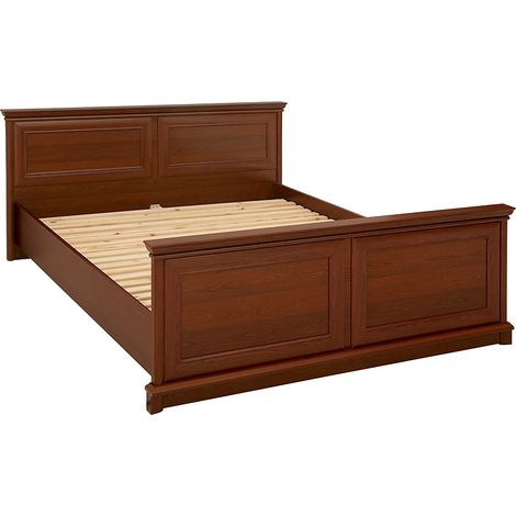 Pegane – Lit adulte 160x200 cm châtaigne – Structure panneau de particules – Longueur 210 cm – Profondeur 175 cm – Hauteur 60,5-81,5 cm (1/5)