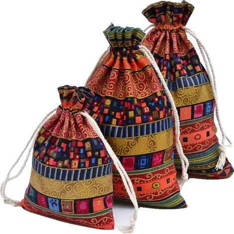 Set di 20 borse portaoggetti, design etnico, rosso, bags-a, 15x20cm Ethnic Wind-a (1/2)