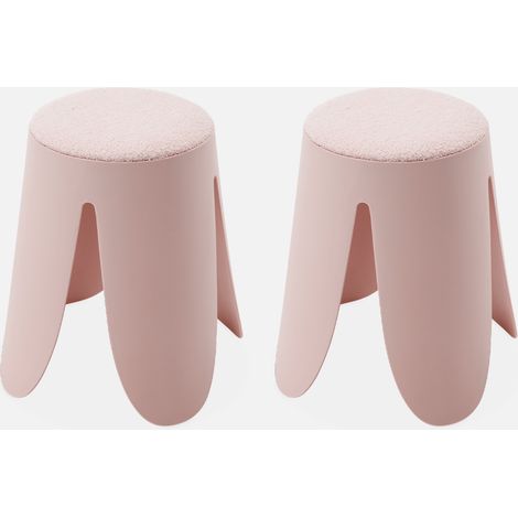 Taburete apilable con asiento texturado, set de 2