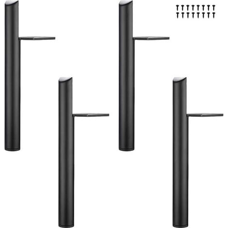 4 Pieds de Table inclinés Pieds de Meuble en métal, Pieds de Meubles, Noir, 18 cm de Haut, Base silencieuse antidérapante pour canapés, Tables et Autres Meubles (1/5)