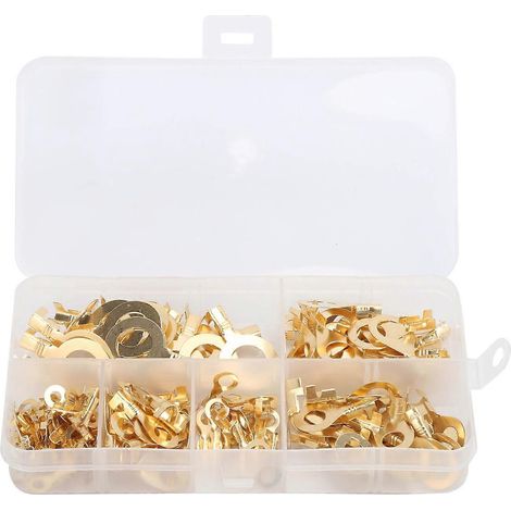 150-teiliges Ringkabelschuh-Set aus Messing mit Aufbewahrungsbox, vergoldet