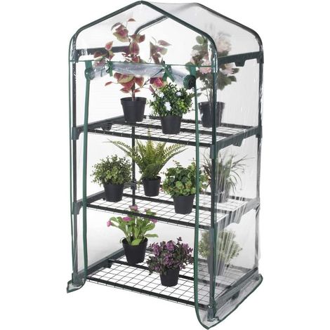 3 oder 4 Regale Terrasse mit Terrasse mit Stahlkonstruktion und 65 -g -Brixo -PVC -Abdeckung und -abdeckung - 3 ripiani L69xP49H125 cm